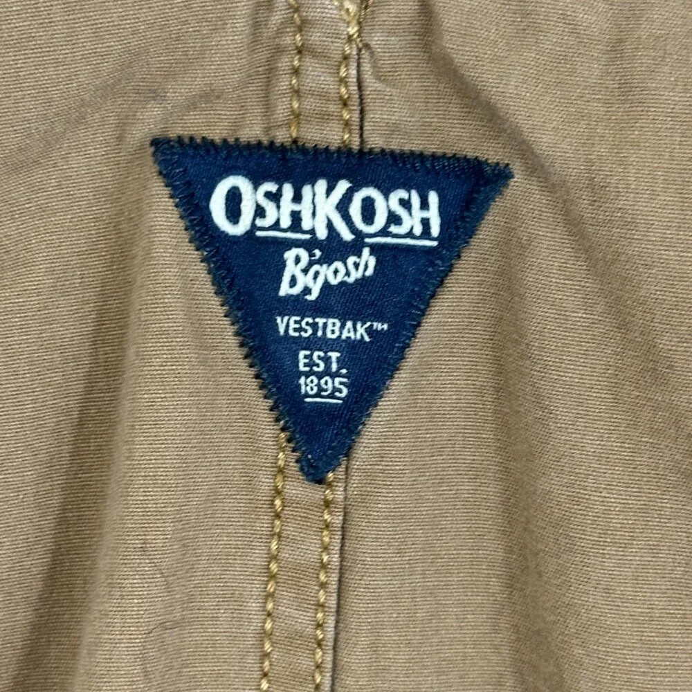 Oshkosh B'gosh Cotton Bib Overalls Vestbak Girl's 4T Khaki / Pink Girls 4T Capri